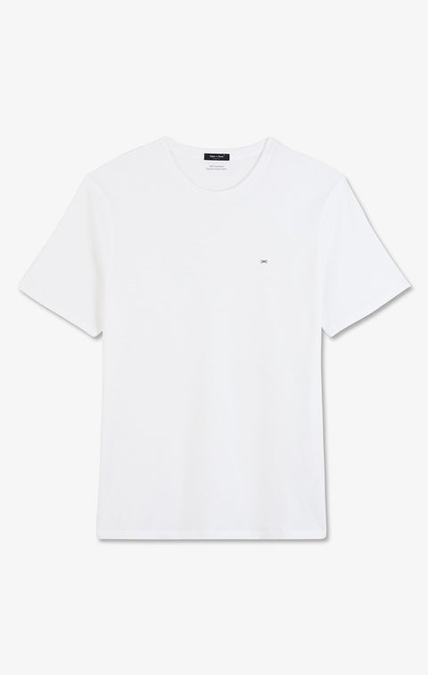 T-shirt blanc col rond à manches courtes - Image 2