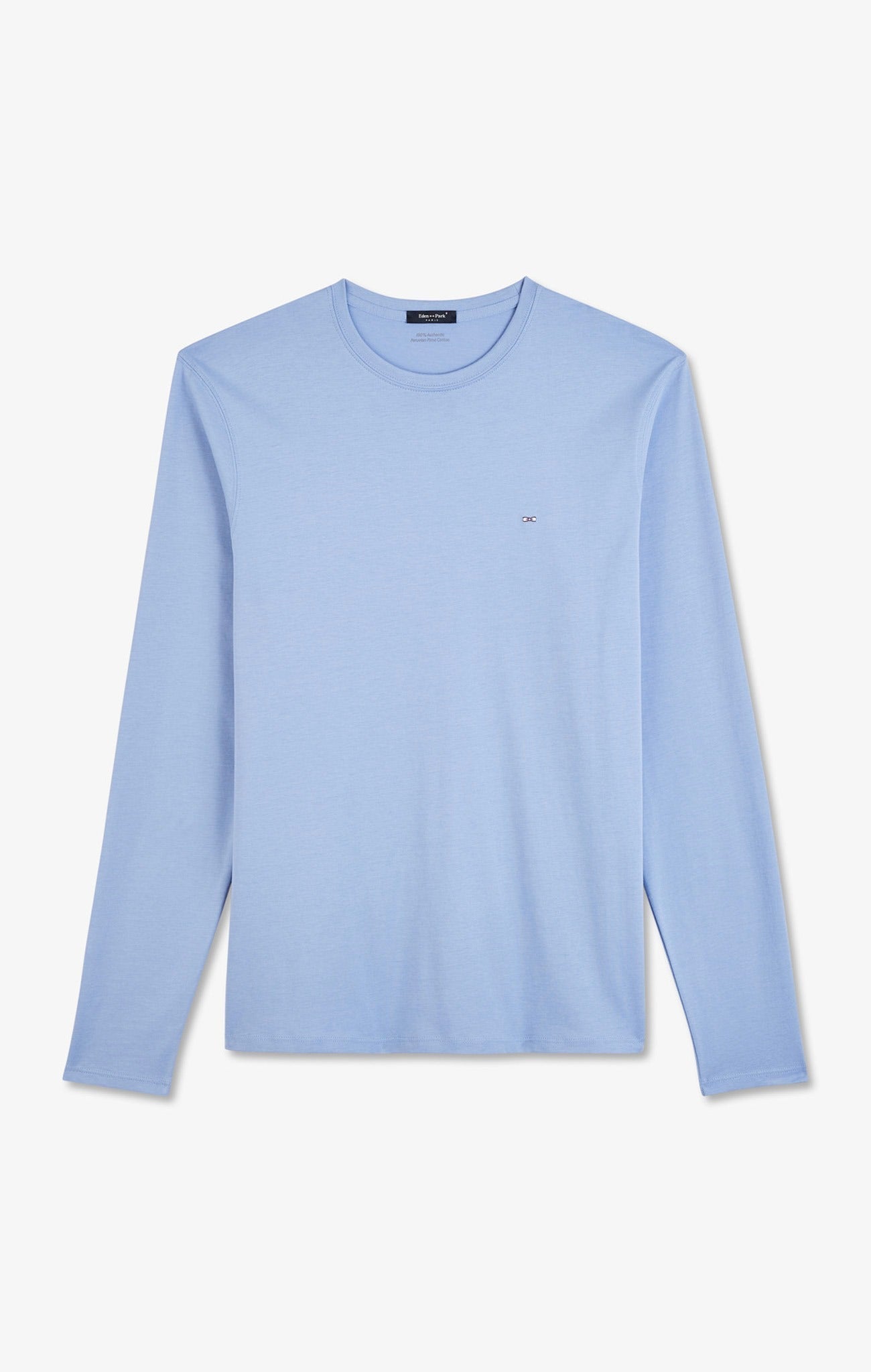 T-shirt bleu col rond à manches longues
