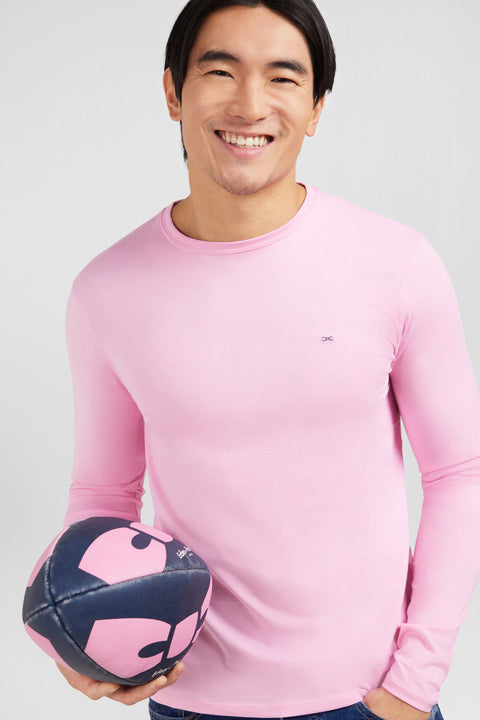 T-shirt rose col rond à manches longues - Image 3