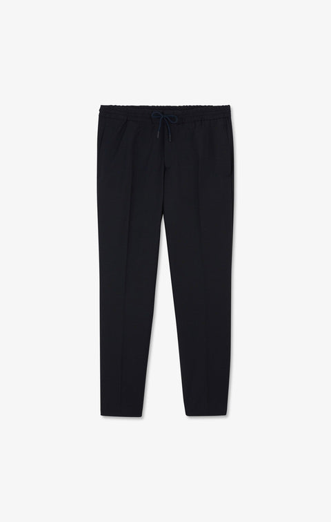 Pantalon taille élastiquée bleu marine - Image 2