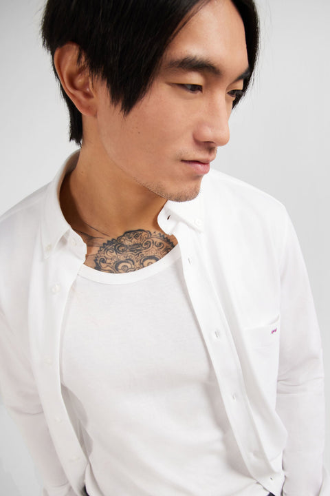 Chemise en coton pinpoint blanc - Image 3